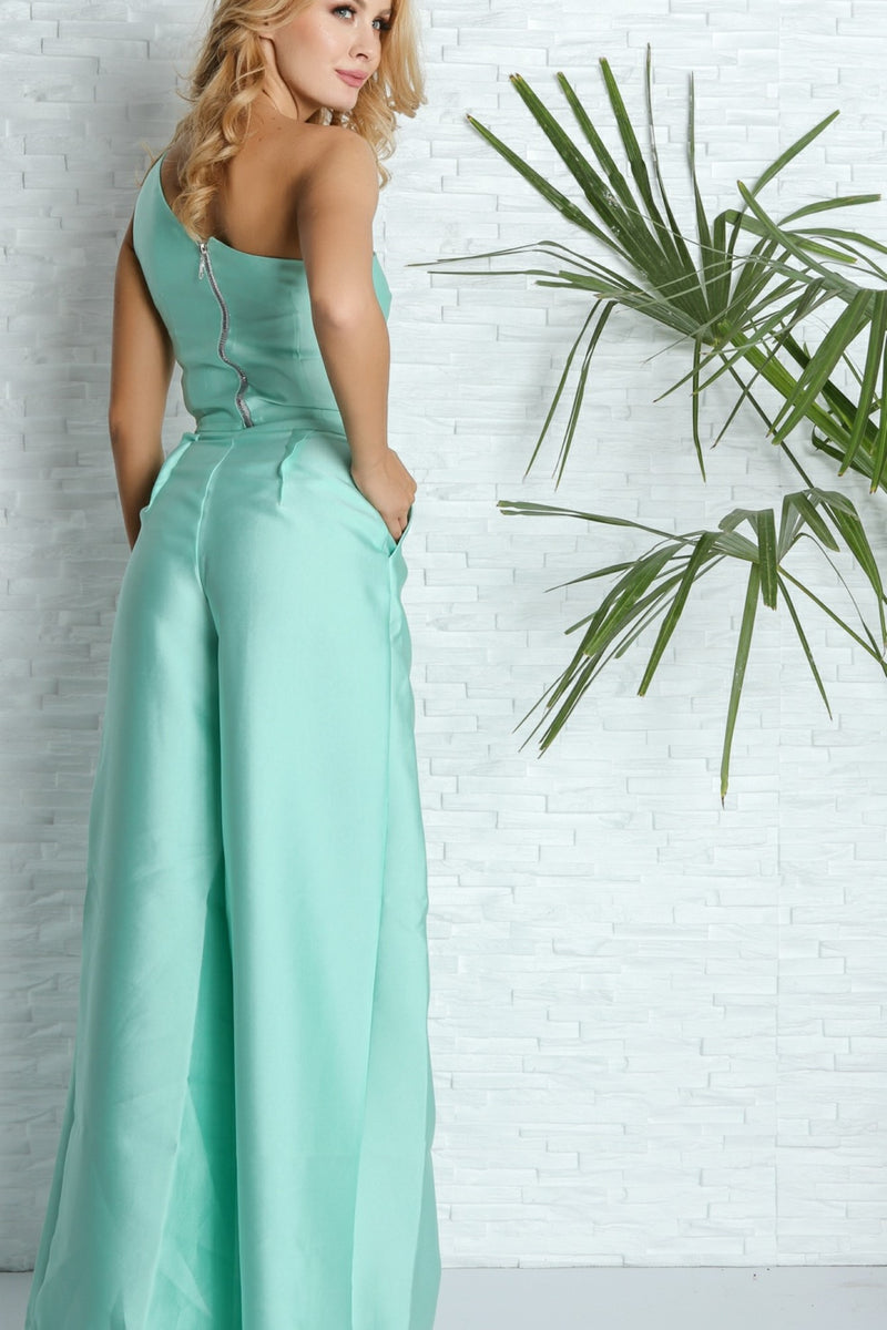 Nile Green Wide Leg Pants