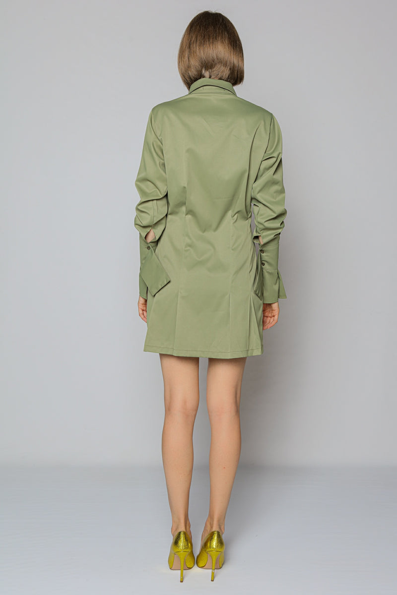 Cool Sleeves Shirt Dress (green)